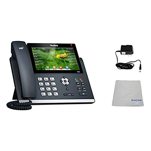 Yealink T48G SIP POE Office Phone Bundle with Power Supply and Microfiber Cloth - Requires VoIP Service - Vonage, Ring Central, 8x8, Mitel or Cloud Services (T48G Basic Bundle)