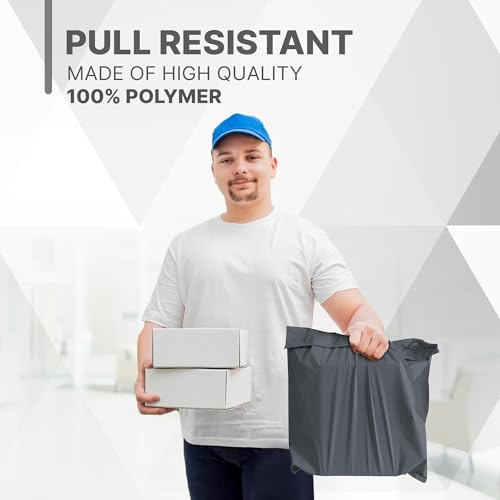 delka Mailing Bags, Durable Grey Poly Mailer Bags, Tear-Resistant Shipping Envelopes for Clothing, Documents, Strong Self-Seal Adhesive, Waterproof & Lightweight (9x12, 50PK)