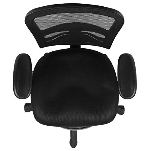 EMMA + OLIVER Mid-Back Black Mesh Drafting Chair