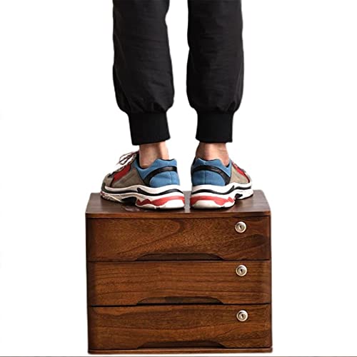 EliteBloom Desktop Storage Box with Drawers - 1/2/3/4 Tier with Lock Flat File Cabinet Storage, Desktop File Cabinet Organizers - Desktop Drawer Cabinet, Wooden File Cabinet/Desktop,D-1 Drawers