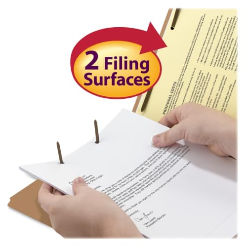 Smead 19882 17 Point Kraft Folders Two Fasteners 2/5 Cut Rt Top Tab Legal Brown 50/Box