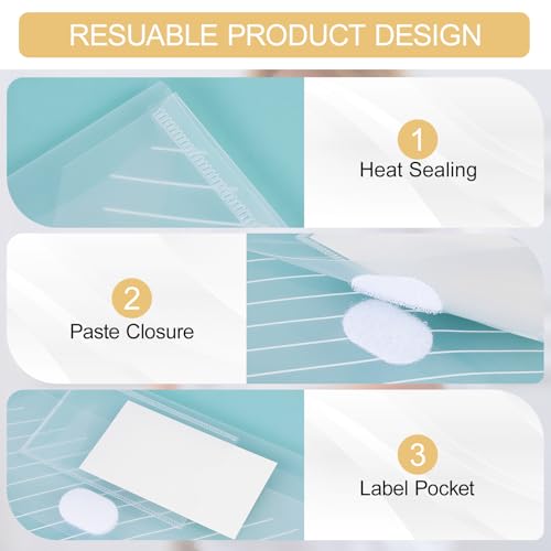 WORPSON 100 Pack, Clear Plastic Envelopes File Folders, HeavyDuty Document Holder with Label Pockets for Letter and A4 Size, Document Folder for School Home Work Office Organizer (100)