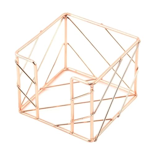Xuanqiu 3pcs Rose Gold Sticky Note Holder Memo Cube Dispenser Notepad Organizer for Desk