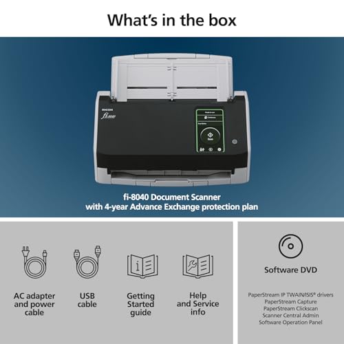RICOH fi-8040 Premium Office & Desktop Document, Receipt, ID Card Scanner