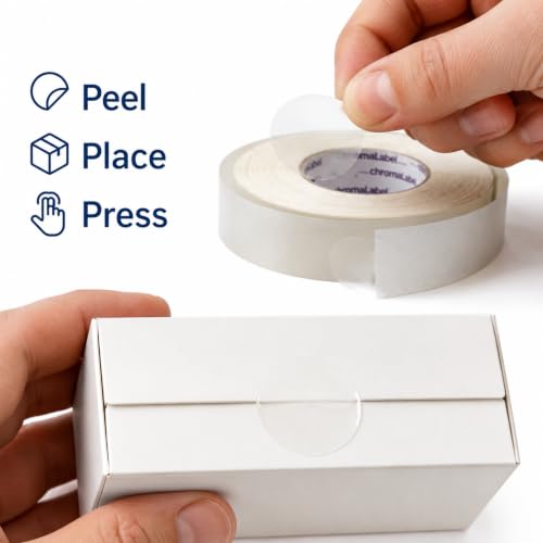 ChromaLabel Clear Stickers, 1.5 Inch Wafer Seals, 5000/Roll