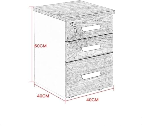 noxozoqm Mobile Wooden File Cabinet with Lock - Floor-Standing Storage Solution for Office and Home(A)