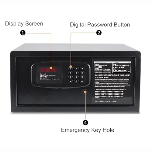 XRRJFYH 1.0 Cuft Security Box Digital Safe Small Safe Box with Key Safebox for Hotel, Office, Home