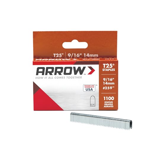 Arrow T25KIT Heavy Duty Round Crown Wire & Cable Staple Gun Kit with Staple Puller and 1100 T25 Round Crown Staples