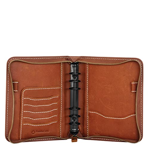 FranklinCovey - Colt Ring-Bound Binder for FranklinCovey Planners | Leather - Zipper Binder (Compact, Rustic)