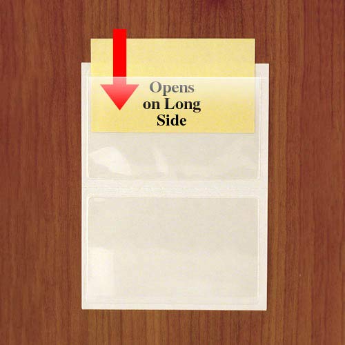 StoreSMART - Peel & Stick Business Card Holder - Open Long Side - Archival Plastic - Heavy-Duty Sealed Edges - 500 -Pack - TL20144-500