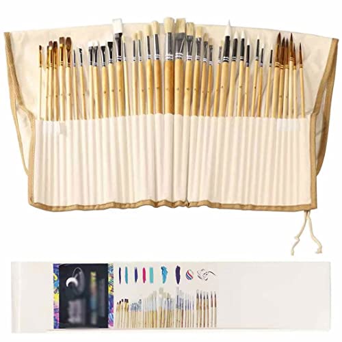 UOHLCX HBJWOV 38 Canvas Pen Curtain Brush Sets Varnish Rod Watercolor Brushes Bristle Oil Brush Set