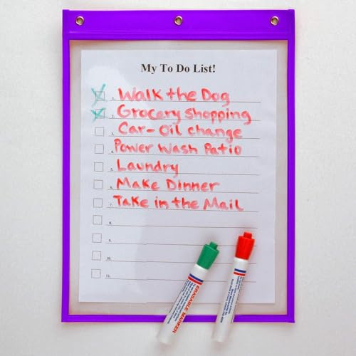 StoreSMART - Rigid Stitched Shop Ticket Holders - Purple - 50 Pack - 9 x 12 inches - Open Short Side - T85726S-P50