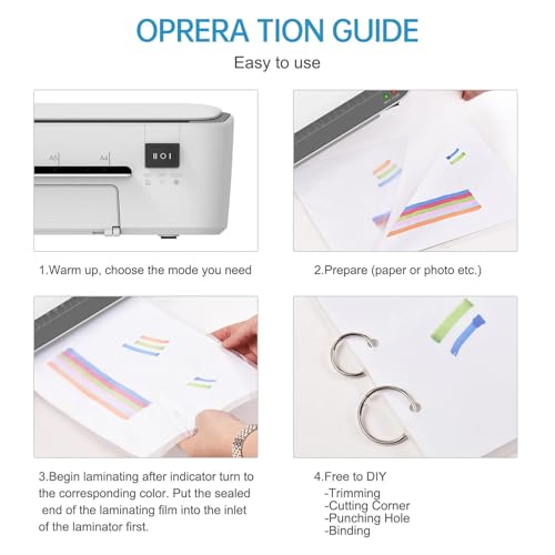 A4 Laminating Machine 9" Thermal Laminator Machine Desktop 6-IN-1 Multifunctional Hot and Cold Lamination for Home Office