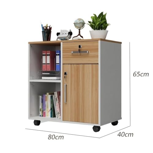 Filing Cabinet Mobile Locking File Cabinet Office Cabinet Data Cabinet Printer Cabinet Office Low Cabinet Storage Cabinet Drawer Cabinet(Red)