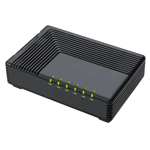 FLYINGVOICE FTA5102E2 Analog Telephone Adapter, 2 FXS Ports, 2 SIP Lines, 2 LAN Ports, 3-Way Conference, Supports FAX Over IP via T.38, T.30 FAX with G.711, ATA for SMEs, Hotel, Office, Call Center