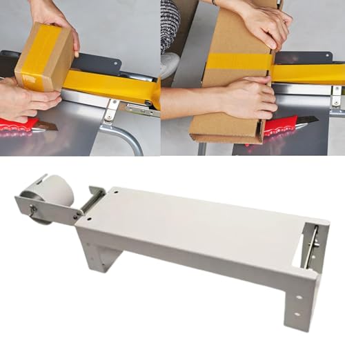 LOUYENOUS Tabletop Package Roll Tape Dispenser Bench Tape Cutter Stainless Steel Packaging Parcel Tabletop Packing Box Sealing Machine
