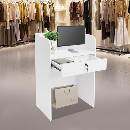Reception Desk Small Front Desk Modern Reception Table with LED Light