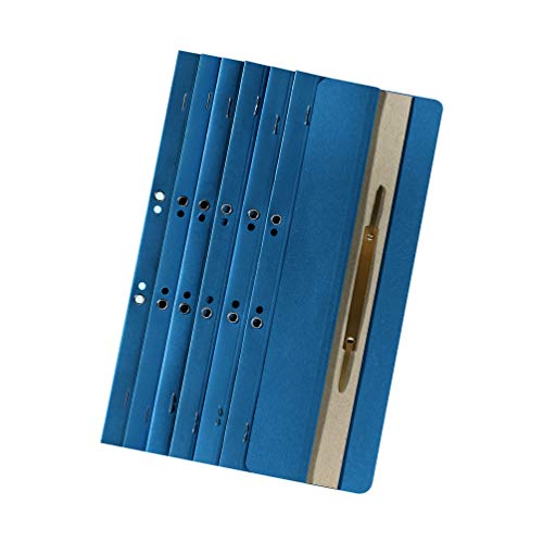 Exacompta - Ref 80000573003F - FALKEN - Flat Far Strip File - 1/4 Cover, Suitable for Holding A4 Documents Together, 250gsm Manilla, Metal Cover Rail & Eyelets - Blue (Pack of 200)