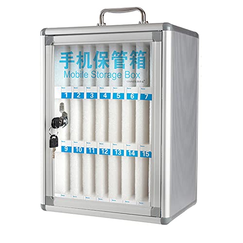 SDdPulse Wall-Mounted Mobile Phone Storage Box - 48 Slot Transparent Lockable Cell Phone Safe Deposit Box Portable Hand-Carry Design for Home & Office nization,24slots