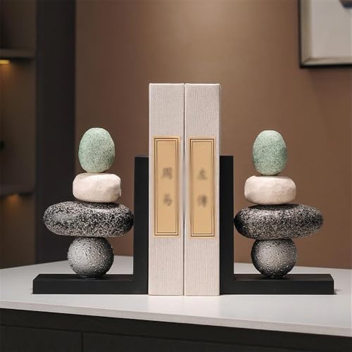 Book Organizer Heavy Duty Ceramic Book Ends, Stopper for Shelves, Unique Aesthetic Design Decorative Bookends