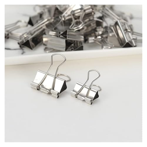 Paper Clips，Bulldog Clips， 100Pcs Binder Clips, Silver Long Tail Clip Office Stainless Steel Stationery, 25mm Paper Binder Clamps, Photo Document Clip, Bill Office Data Clip Office Stationary