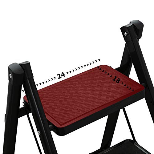 FLYIFE Step Stool Thicken Aluminum Alloy Folding Steps, Home 2 Step Ladder Kitchen Balcony Metal Stepladder Stool/White/40X48X58.5Cm
