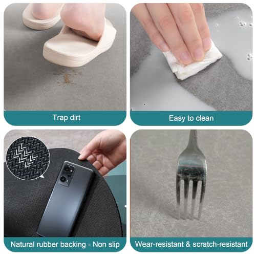 CWAQWC Hard-Floor Chair Mats Large Round Anti-Slip Floors Protector