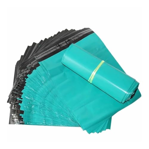 YINUK 50pcs Green Plastic Courier Bag Courier Packaging Bag Thickened Garment Waterproof Mailing Bag Self Sealing Envelope Bag(45x60cm)