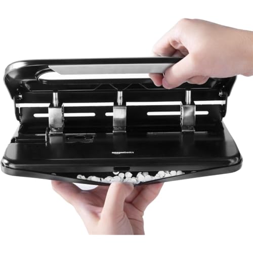 Peirushg 3-Hole Punch with Adjustable Holes for Pre-Punched Paper Sheets
