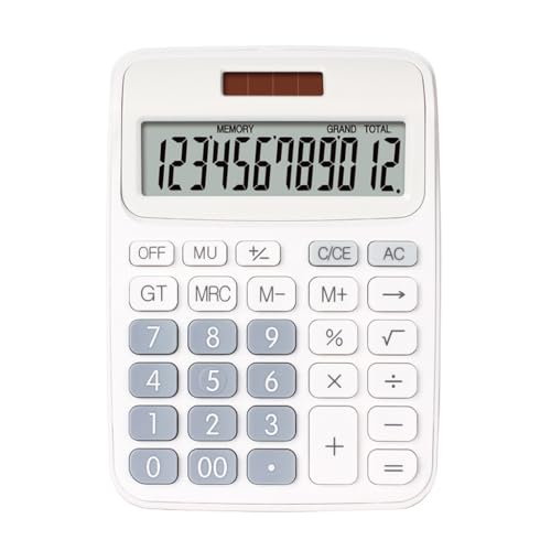 NSUQOA Financial Calculator Gift Solar 12 Bit Widescreen Macaron Computer