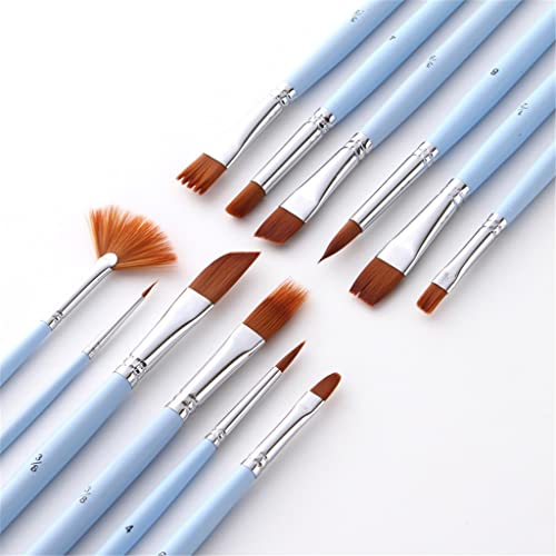 HBJWOV Copper Tube Watercolor Pen Painting Combination 12 Kinds of Mixed with Fan-Shaped Hook Line Art Supplies