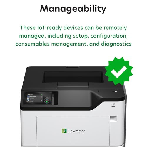 Lexmark MS631dw Monochrome Laser, Duplex (2-Sided) Printing: Integrated Duplex, Print Speed: Up to 50 ppm, Energy Star, 2.8 inch (7.2 cm) Color Touch Screen (38S0400)
