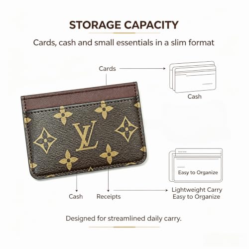 Brown Coated Canvas Card Holder Slim Wallet With 3 Card Slots Daily Business Card Organizer Slim Lightweight Card Holder Fine Stitching Portable For Pocket Or Bag For Daily Card Storage