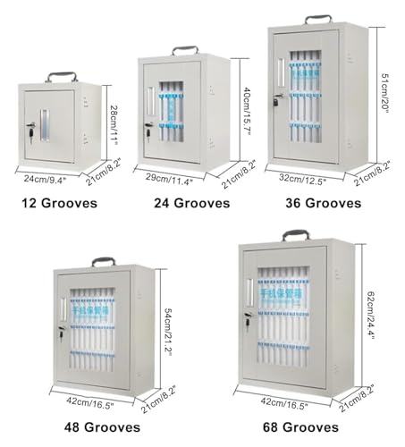 Cell Phone Locker, Cell Phones Storage Cabinet, Wall-Mounted Pocket Chart Storage Cabinet Clear Cell Phone Storage Box Wall-Mounted with A Locked(24)