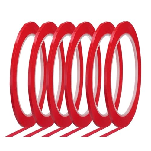 Whiteboard Tape 30Rolls Whiteboard Tape Thin White Board Marking Lines Pinstripe Dry Erase Art Graphic Chart Grid 1/8 Inch(Red)