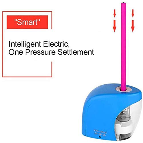 Electric Pencil Sharpener Pencil Sharpener Automatic Multifunctional Pencil Sharpener (Colour: Red) (Blue)