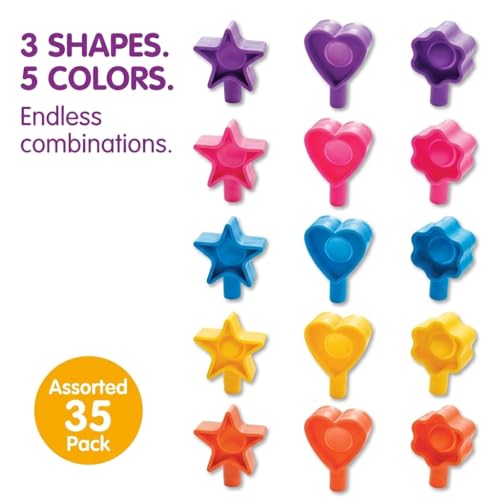 Anderson's Assorted Pencil Popper Toppers, Set of 35, School Supplies, Classroom Supplies, Writing