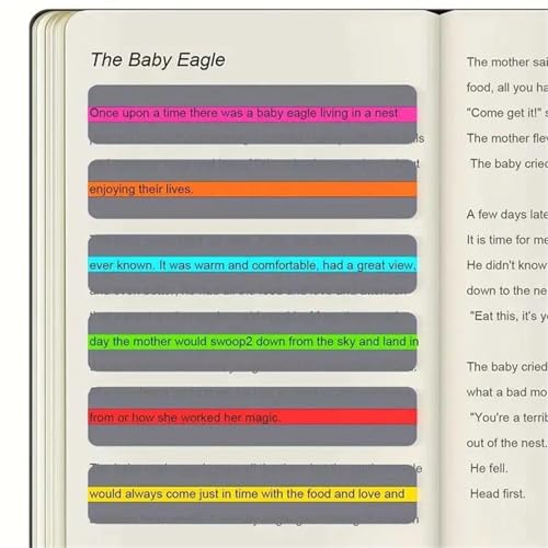 Guided Reading Strips 48-Pack Guided Reading Strips, Colored Overlay Highlight Bookmarks for Children's Study Aid