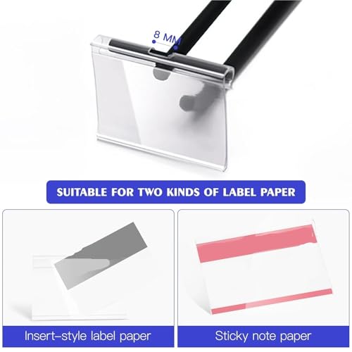 Reusable Transparent Shelf Label Holders Clip-on Price Tags for Supermarket Storage