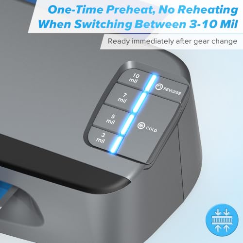 13 inch 4-Roller Heavy Duty Laminator Machine, 990mm/ Min Speed, 3-10 Mil, 60S Warm-up, A3 Thermal Commercial Laminating Machine with 50 Sheets for Home, Office, School, Crafts Gray