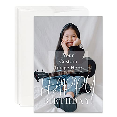 Simply Uncaged Christian Gifts Personalized Happy Birthday Card Custom Your Photo Image Upload Your Text Greeting Card (Pack of 48)