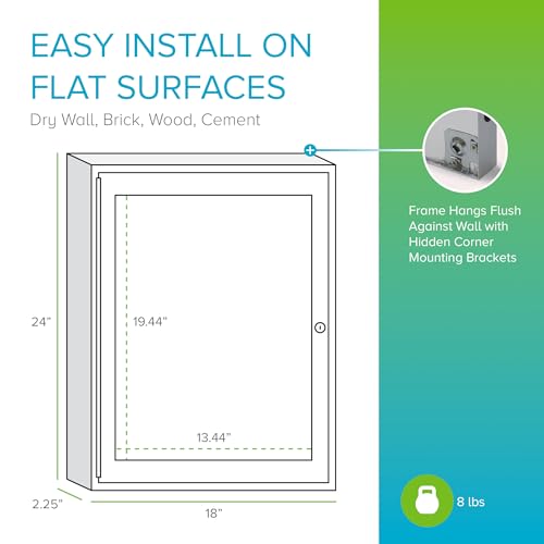 Ghent 24"x18" 1-Door indoor Enclosed Bulletin Board, Shatter Resistant, with Lock, Satin Aluminum Frame - Natural Cork (PA12418K) Made in the USA
