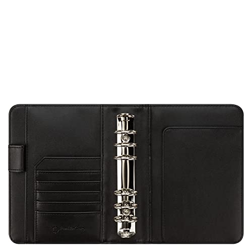 FranklinCovey - FC Basics Ring-Bound Binder for FranklinCovey Planners | Distressed Simulated Leather - Open Binder (Compact, Black)