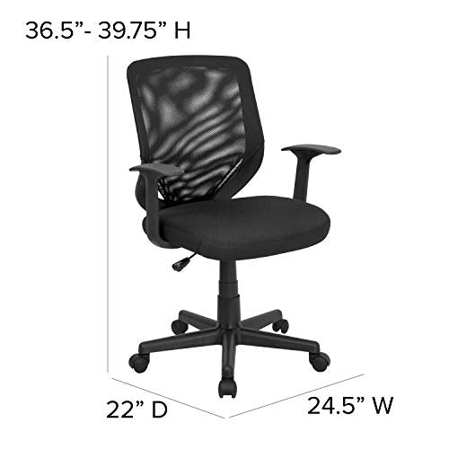 Flash Furniture Mid-Back Mesh Office Chair, Black
