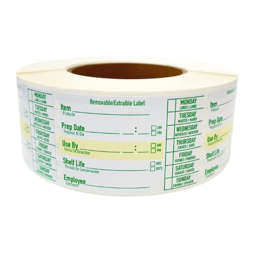 2x3 Removable Freezer Food Labels Stickers for Containers, 1000 Waterproof Label Stickers for Jars, Removable Labels for Storage Bins, with Easy Peel-Off (1000, Green)