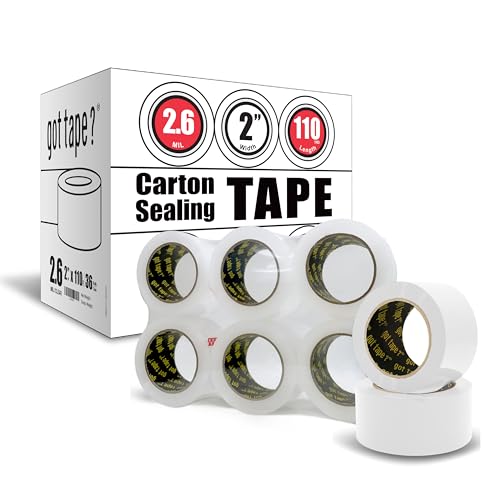 8NET Clear Packing Tape, 2.6 mil 2" x 110 yds (330 ft), Heavy Duty Shipping Moving Box Carton Sealing Tapes Strong Adhesive Premium Quality, 36 Rolls/Case