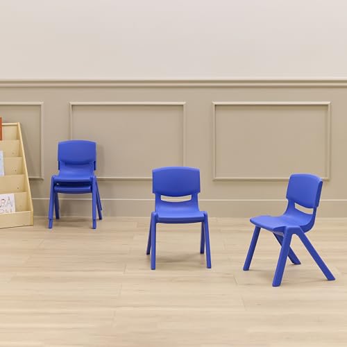 Back2School Express Stackable School Chairs, 12in Seat, 10-Pack, Blue