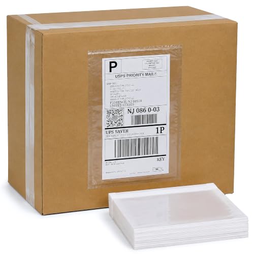 APQ Supply Clear Packing List Envelopes, 9.5 x 12 Inch Self Seal Shipping Document Pouches, 500 Pack for Business Warehouse E Commerce Fulfillment and Shipping Departments
