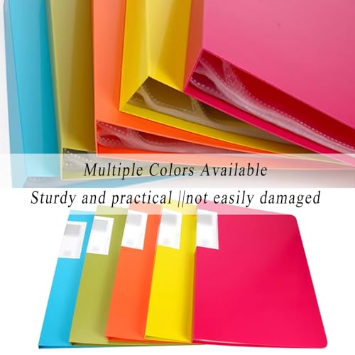 Display Book Folder, Presentation Display File Folder with 40 Pockets, 2Pcs A3 Project Folder Document Organiser/Pink(Yellow)