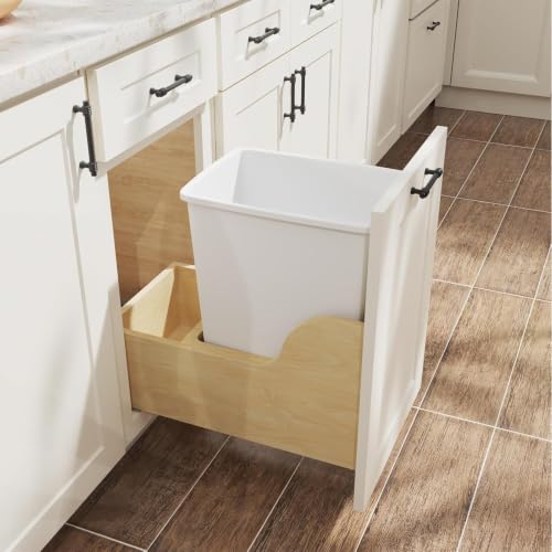 LOVMOR 35QT Kitchen Trash Can, Sturdy and Lightweight Slim Trash Can,2-Pack